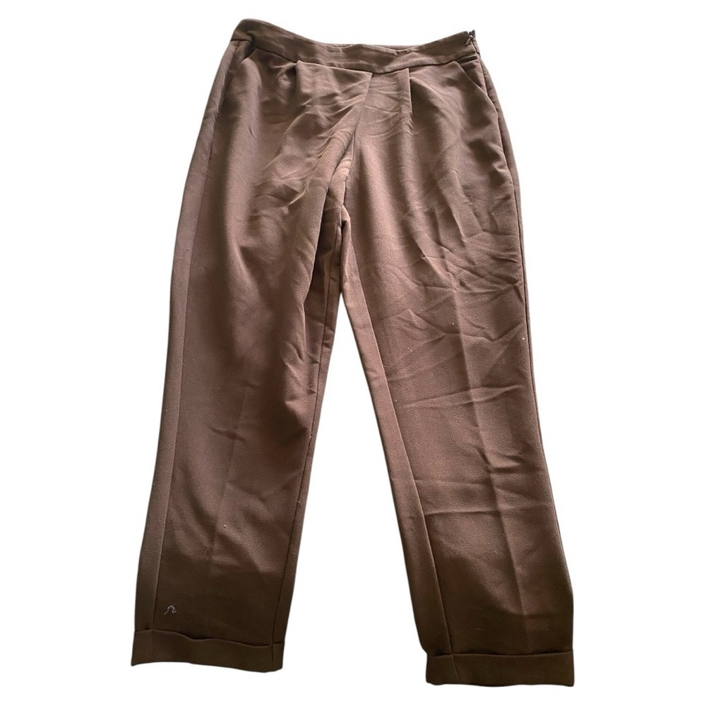 VILA Brown Dress Pants with Smooth Texture and Crisp Creases